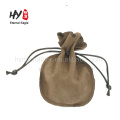 Suede double pull small velvet jewelry draw string bag